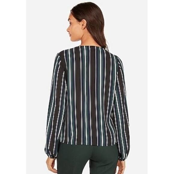 Express Striped Kimono Surplice Wrap Style Top - Picture 2 of 4